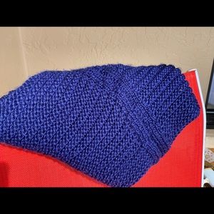 Infinity snood scarf wide knit ROYAL blue